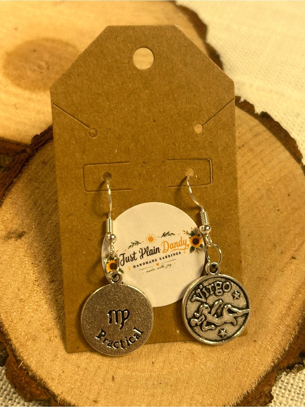 Virgo Zodiac Astrology Dangle Earrings | Handmade NWT - Picture 4 of 4